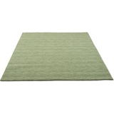 THEKO »Holi«, rechteckig, Uni-Farben, leicht meliert, reine Wolle, handgewebt mit Knüpfoptik, grün