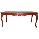 Casa Padrino Barock Esstisch Braun (Mahagonifarben) 140 cm - Barock Tisch Antik Stil Möbel