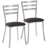 ASTIMESA SCRRNE Zwei Küchenstühle, Metall, schwarz, Sitzhöhe 45 cm