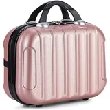 Kosmetikkoffer 32 x 14 x 23 cm, Kosmetikkoffer mit Gummiband und Reißverschluss, wasserdichter Mini-Reisekoffer, rose gold, SIMPLE