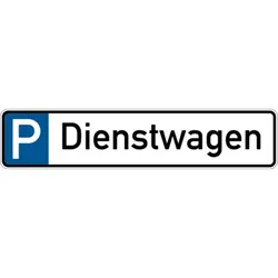 Parkplatzkennzeichen, P-Dienstwagen, 113x523mm, Alu geprägt - 523x113x0.45 mm Aluminium geprägt
