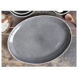 Chic Antique Calais Tablett oval, H3,5/L36/B27 cm, kohle