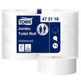 TORK Jumbo Toilettenpapier Weiß T1, Advanced, 2‐lagig, 6 × 380 m, 472118