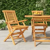 vidaXL Gartenstühle 2 Stk. Klappbar 56x63x90 cm Massivholz Teak - Braun