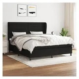 vidaXL Boxspringbett mit Matratze Schwarz 180x200 cm Stoff