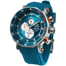 Vostok Europe YM86-620A636-BLAU Herren-Uhr Multifunktion Lunokhod 2 Blau