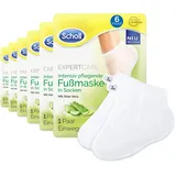 Scholl EXPERTCARE intensiv pflegende Fußmaske mit Aloe Vera – Feuchtigkeitsspendende Pflege – 6 x 1 Paar Einwegsocken