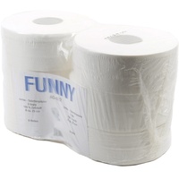 6 Rollen Jumbo Toilettenpapier FUNNY - 2- lagig - hochweiß