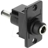 DeLock Panel Mount DC 5,5 x 2,1 mm Buchse zu 5,5 2,1 Stecker schwarz