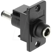 DeLock Panel Mount DC 5,5 x 2,1 mm Buchse zu 5,5 2,1 Stecker schwarz
