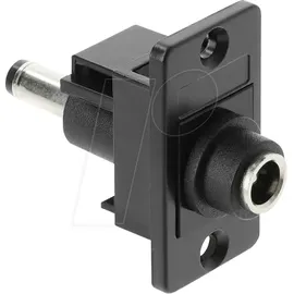 DeLock Panel Mount DC 5,5 x 2,1 mm Buchse zu 5,5 2,1 Stecker schwarz