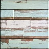 Commomy 10 Stück 3D Wandpaneele Selbstklebend Holzoptik 30 x 30 cm, Holzimitat PVC Wandverkleidung Selbstklebend, Bauernhaus Holzplatten, für Wohnzimmer, Schlafzimmer, Innerwanddekoration