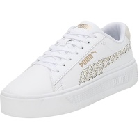 Puma Women's Fashion Shoes SMASH PLATFORM V3 LASER CUT Trainers & Sneakers, PUMA WHITE-PRISTINE-PUMA GOLD, 42