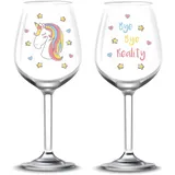 EinhornLiebe - Weingläser Set - Bye Bye Reality (2 Stück) Weinglas Glas Unicorn Einhorn