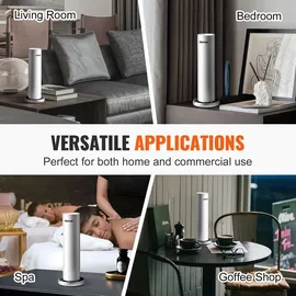 Vevor Duftluftmaschine für Zuhause, 120 ml Bluetooth Smart Kaltluftdiffusor, 93,4 m2 wasserloser Duftluftdiffusor für ätherische Öle, bodenstehende Aromatherapiemaschine für Spa, Yoga, Zuhause, Büro,