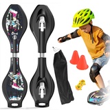 GHBXJX Profi Waveboard Kinder ab 10 Jahre mit ABEC-7, Street Surfing Waveboards Erwachsene, Snakeboard mit Anti-Rutsch Noppen, Skateboard für Mädchen und Junge, Bis 100kg, inkl. Tasche,Der könig