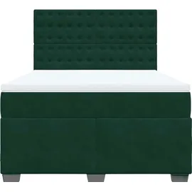 vidaXL Boxspringbett 140 x 200 cm Dunkelgrün
