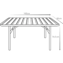 vente-unique Gartentisch 160 x 80 x 74,5 cm Dunkelblau