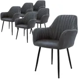 ML-Design 6er Set Esszimmerstühle Wohnzimmerstühle Küchenstuhl Polsterstuhl Samt