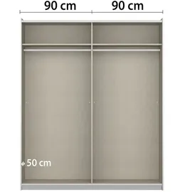 Sconto Drehtürenschrank Piove ¦ grau ¦ Maße (cm): B: 181 H: 197 T: 54.0