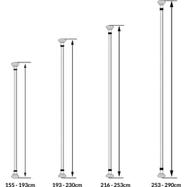 DEUBA Deuba® Teleskop ohne Bohren 4 Ablagen 155-290 cm höhenverstellbar Edelstahl weiß Duschregal Teleskopregal Bad Regal Eckregal Duschkorb