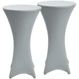 Beautissu Stehtischhusse Stretch Grau Ø80 cm 2er Set
