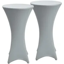 Beautissu Stehtischhusse Stretch Grau Ø80 cm 2er Set