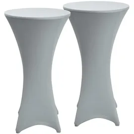 Beautissu Stehtischhusse Stretch Grau Ø80 cm 2er Set