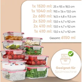 classbach Frischhaltedose rechteckig transparent 9-teiliges Set