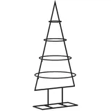 vidaXL Metall-Weihnachtsbaum für Dekorationen Schwarz 90 cm Modell 2