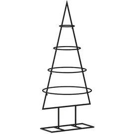 vidaXL Metall-Weihnachtsbaum für Dekorationen Schwarz 90 cm Modell 2