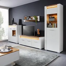mömax Vitrine Leonardo 70 x 40 x 201 cm Weiß