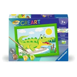 Ravensburger CreArt 23953 - Krokodil an Land - Malen nach Zahlen für Kinder ab 7 Jahre