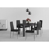 INOSIGN Essgruppe, (Set, 5 tlg.), 4 Stühle mit Tisch in schieferfarben, Breite 120 cm, grau