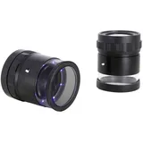 Ideal Tek LE.003UV.ITU 10X Lupe mit mm-Skala, 8 UV LED Handlupe mit LED-Beleuchtung Vergrößerungsfaktor: 10 x Linsengröße: (Ø) 30 mm Schwarz
