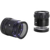 Ideal Tek LE.003UV.ITU 10X Lupe mit mm-Skala, 8 UV LED Handlupe mit LED-Beleuchtung Vergrößerungsfaktor: 10 facher Vergrösserung