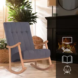 CLP Schaukelstuhl Saltillo Samt natura/grau