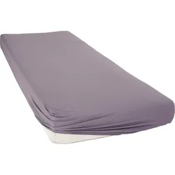 Spannbettlaken BELLANA "Mako-Jersey exclusiv in Gr. 90x200, 140x200 oder 180x200 cm", grau, B:120-130cm L:200cm, Mako-Jersey, Obermaterial: 100% Baumwolle, Laken, aus Baumwolle, für Matratzen bis 25 cm Höhe, Bettlaken, Spannbetttuch