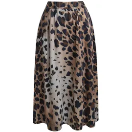 Smith & Soul Maxirock Damen Animalprint Braun/Schwarz XXL