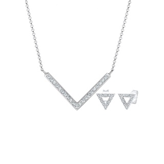 Elli Dreieck Geo Kristalle Edgy 925 Silber silberfarben Damen