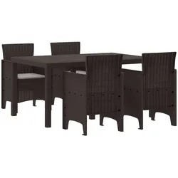 vidaXL Garten Essgruppe 5 pcs Braun Mittel Polypropylen