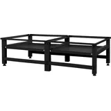 ML-Design Doppel Waschmaschinen-Untergestell mit 2 ausziehbaren Ablagen, Schwarz,