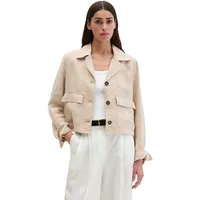 Marc O'Polo Kurzjacke MARC O'POLO "mit aufgesetzten Taschen", Damen, Gr. 36, sandpaper, Obermaterial: 100% Leinen, unifarben, regular fit, normaler Saum, Jacken Kurzjacke
