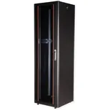 Roline 19-Zoll Netzwerkschrank Basic 42 HE, 600x600 BxT Glastür schwarz
