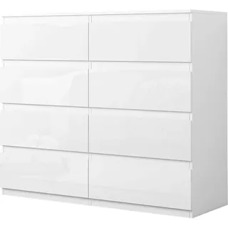 Hti-Living HTI-Living, Kommode + Sideboard, Kommode Kenji 8 Schubladen Hochglanz Weiss
