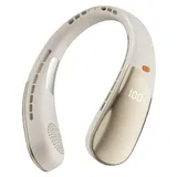 Tragbarer Nackenventilator - Flügellos - 360° Kühlung - 5 Geschwindigkeiten - Lange Akkulaufzeit - USB-aufladbar - Gold - Gold