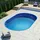 POOL Total Ovalbecken 450 x 250 x 120 cm blau inkl. Bodenschienen, Einlaufdüse