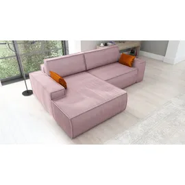 mebloland Ecksofa TOR mit Schlaffunktion. Farbe: Lavender. - Rosa