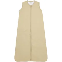Meyco Baby Woven Uni Babyschlafsack, Schlummersack (100% Baumwolle, hautfreundlich, sichere Passform, Langer Reißverschluss, Sommer Schlafsack Baby, Größe: 70 cm), Sand