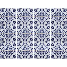 OTTO home Fliesenaufkleber blaue Ornamente 15cm x 15cm 12 Stück